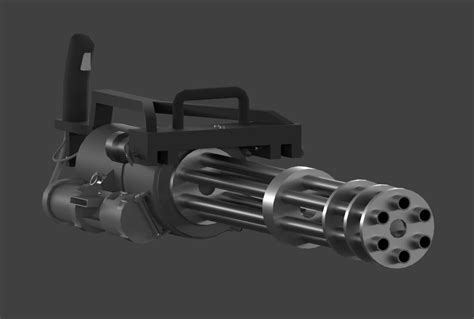 3D model Minigun VR / AR / low-poly rigged animated | CGTrader