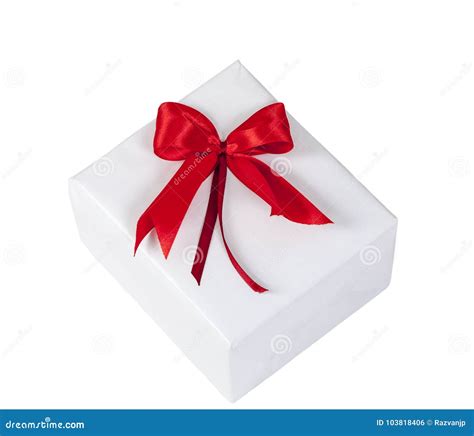 White Gift Box stock photo. Image of background, isolated - 103818406