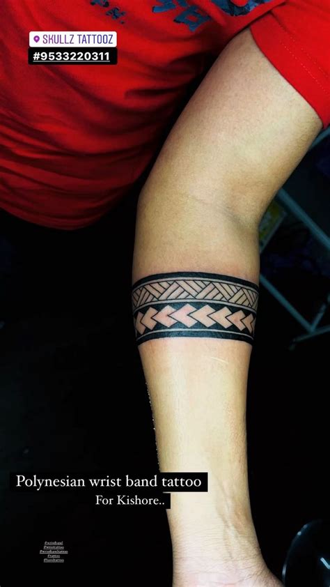 Polynesian wristband tattoo done at SkullzTattooz Hyderabad.. #polynesian #tattoo #bandtattoo in ...