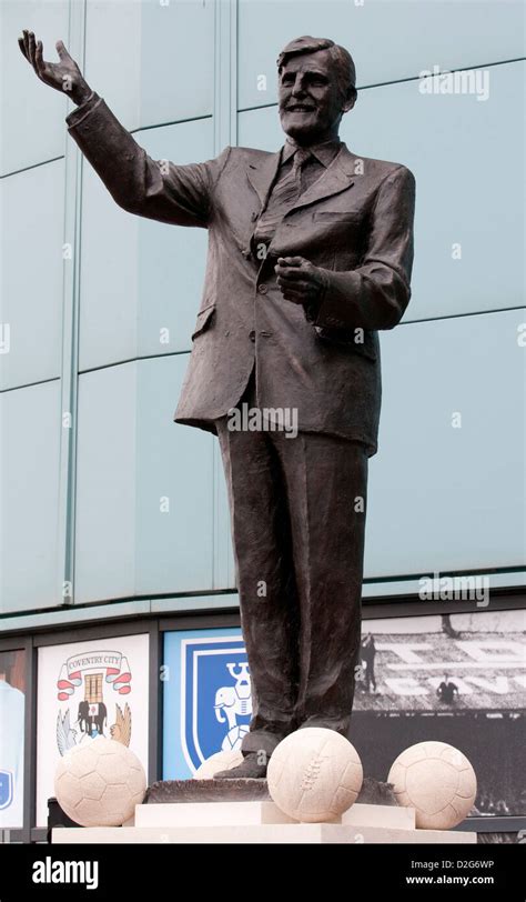 Statue of football legend Jimmy Hill, former Coventry City FC manager ...