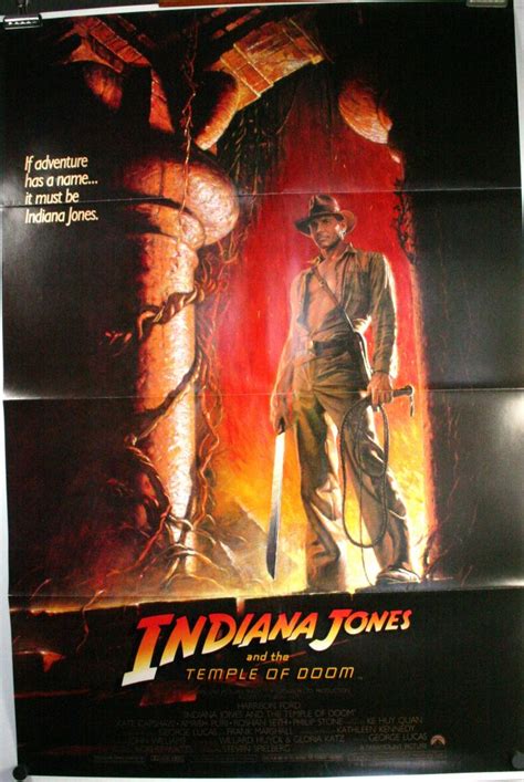 INDIANA JONES & THE TEMPLE OF DOOM, Original tri-fold "Wolfe Border style" Movie Poster For Sale ...