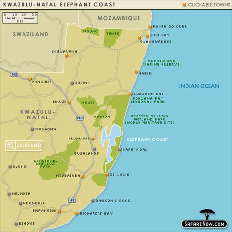 Isimangaliso wetland park map - St Lucia South Africa