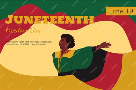 Premium Vector | Vector illustration of juneteenth wicth black woman on red green and black ...