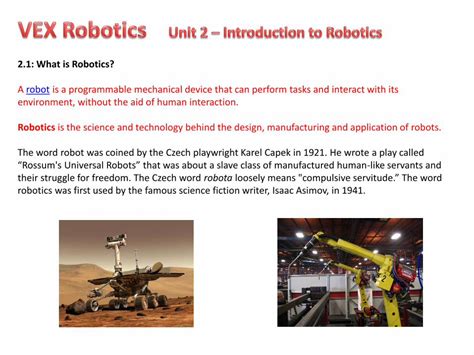 (PDF) 2.1: What is Robotics?...Basic Components of a Robot The ...