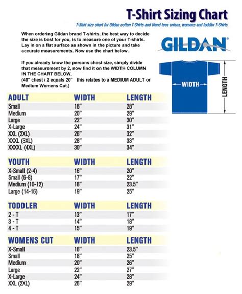 Gildan T Shirts Size Chart For Youth | Arts - Arts