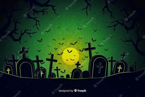 Premium Vector | Grunge halloween cemetery background