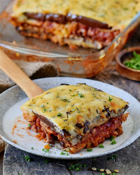 Vegan Moussaka with Lentils - Elavegan