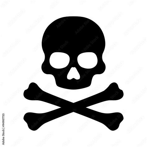 Crossbones and skull death flat vector icon for apps and games Stock Vector | Adobe Stock