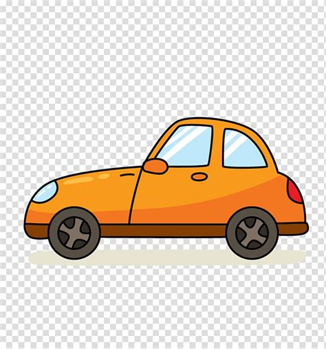 Cartoon Graphic design, Orange cartoon car material transparent ...