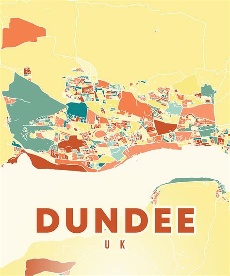 Dundee UK Map Digital Art by Alexandru Chirila - Fine Art America