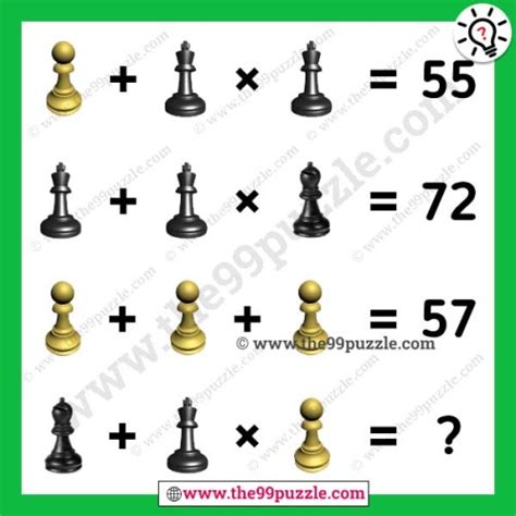 Chess puzzle picture math equation with answer - The 99 Puzzle