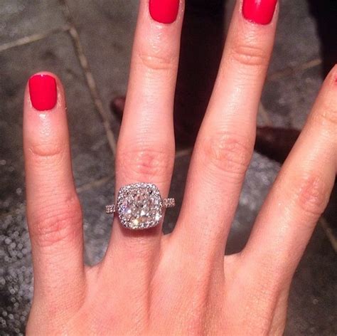 Katherine Webb's Platinum 5 Carat Cushion Cut Diamond Ring