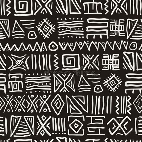 Seamless Stylized African Pattern. Ethnic and Tribal Motifs Stock Vector - Illustration of draw ...