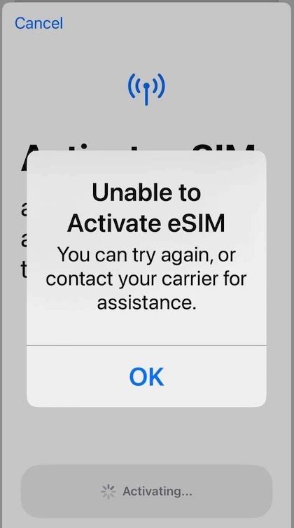 I see an "Unable to Activate eSIM" iPhone error message – aloSIM Support