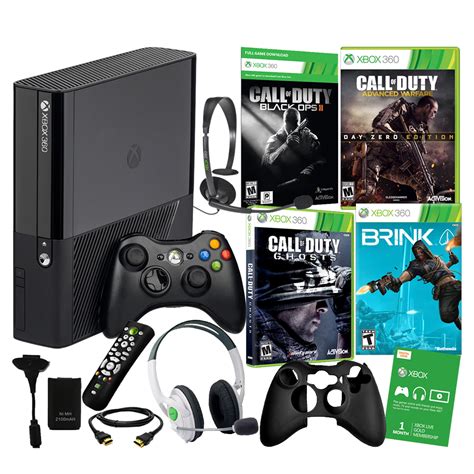 Microsoft Xbox 360 E 500GB Holiday Bundle with Games and Accessories