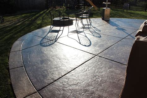 Slate Stamped Concrete Patio With Border - Patio Ideas