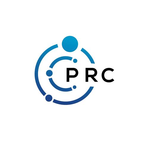 PRC letter technology logo design on white background. PRC creative ...