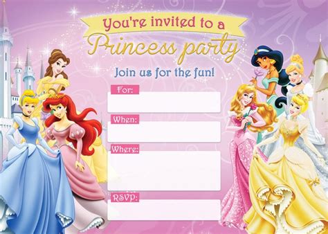 FREE Printable Disney Princess Birthday Invitations – D Is For Disney