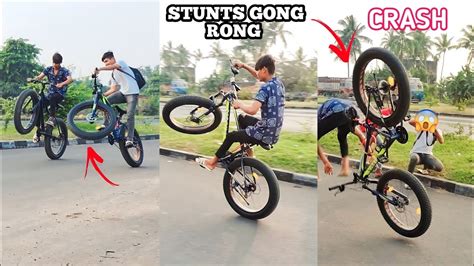 CYCLE STUNT CHALLENGE | GONE RONG 😱😰#cycleride #cyclerace #cyclestunt # ...