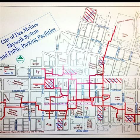 Des Moines Iowa Skywalk Map