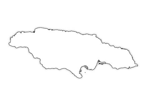 Jamaica Outline Map, Jamaica Blank Map