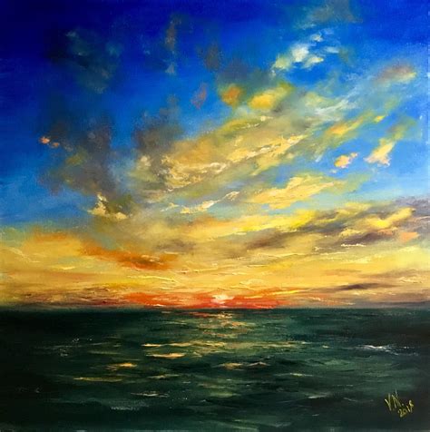 Sky & sea painting original Seascape oil Colorful painting oil | Etsy