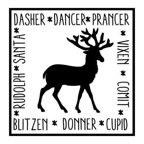 Square Reindeer Names Wall Quotes™ Decal | WallQuotes.com