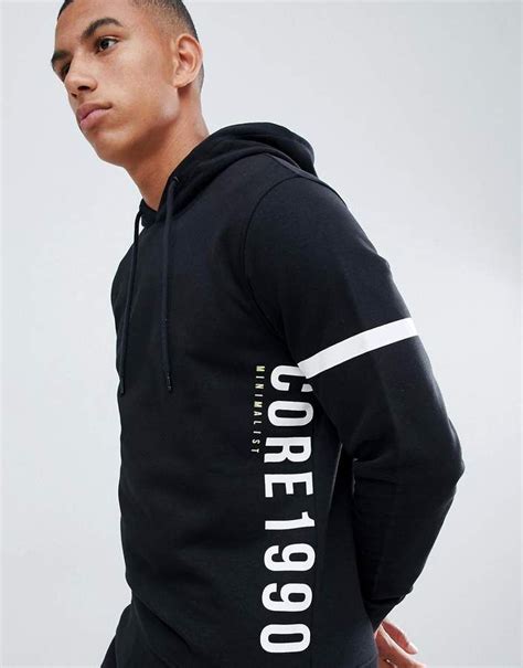 Jack and Jones Core hoodie with arm stripe | Hoodie outfit men, Long ...