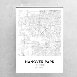 Hanover Park Map Print Hanover Park Map Poster Wall Art Il | Etsy