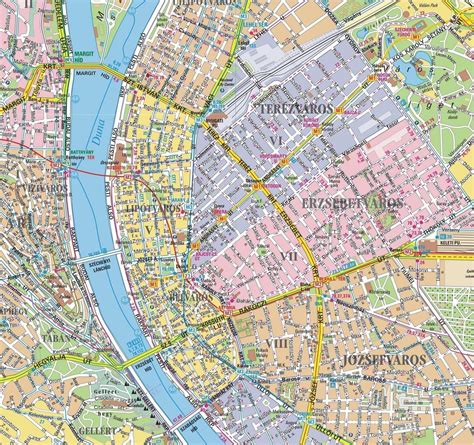 Budapest district map - Map of districts in budapest (Hungary)