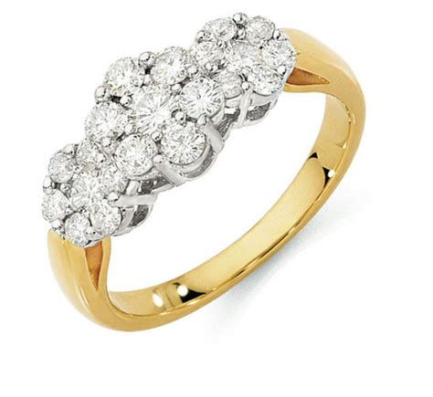 This is my fav..beautiful..like 3 little flowers... | Diamond cluster engagement ring, White ...