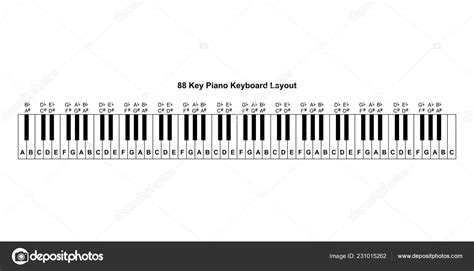 Piano Keyboard Diagram Piano Keyboard Layout Background Vector Illustration Stock Vector Image ...