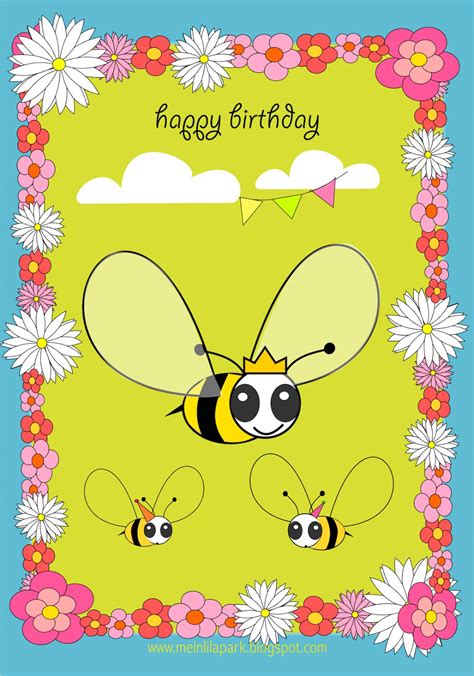 meinlilapark free printable happy birthday card for kids - kids cards kids birthday cards ...