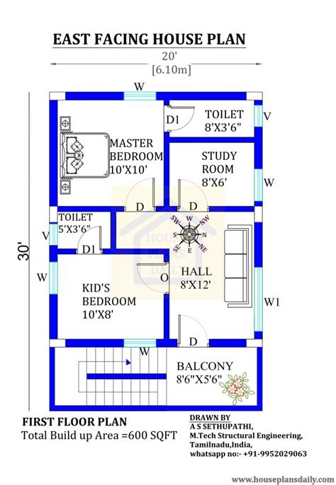 20x30 East Facing Vastu House Plan - House Designs and Plans | PDF Books