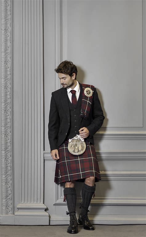 The Heritage Collection: The MacGregor hunting tartan kilt paired with matching plaid and clan ...