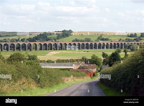 Britain's longest Railway Viaduct at Harringworth which crosses the ...