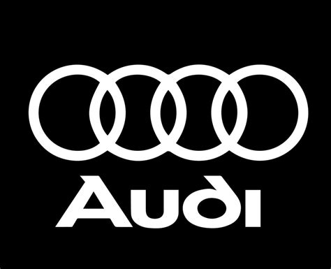 Audi Brand Symbol Logo With Name White Design german cars Automobile Vector Illustration With ...