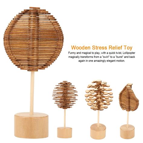 Funny Stress Relief Toy Wooden Lollipopter Spin Wooden Helicone Magic ...