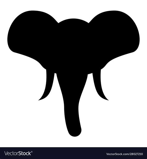 Head elephant silhouette mascot front view Vector Image