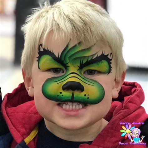 Facepainting Grinch | Christmas face painting, Easy halloween face ...