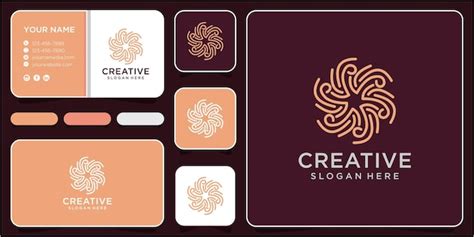 Premium Vector | Spiral logo design concept. spiral logo design inspiration with business card