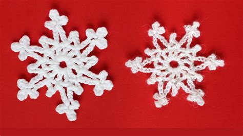 Easy 2-round crochet snowflake tutorial - YouTube