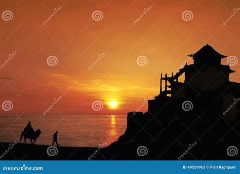 Silhouette Caravan Traveler Riding Camel Stock Image - Image of nature, arabia: 49529963