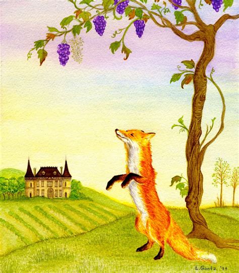 Laura Goetz An Illustrators Journal: Aesop's Fable: The fox and the grapes