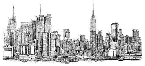 New York Skyline as gift Drawing by Building Art - Pixels