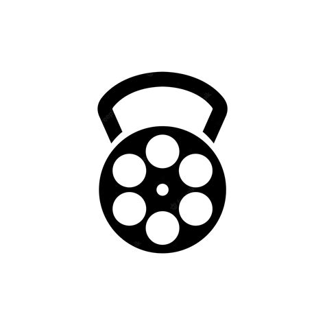 Premium Vector | A film reel icon is shown in black and white.