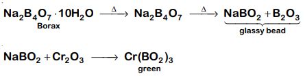 The green colour produced in the borax bead test of a chromium(III) salt is due to - Sarthaks ...