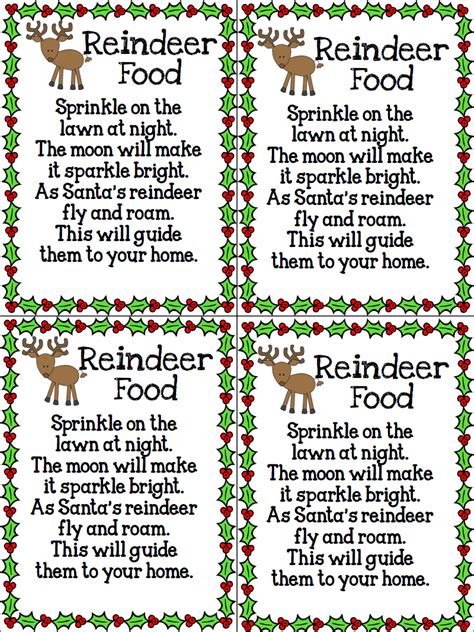 Free Printable Reindeer Dust Poem