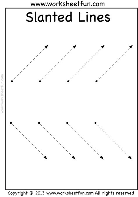 Line Tracing – Vertical, Horizontal And Slanted – 3 | AlphabetWorksheetsFree.com