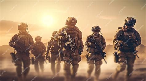 Premium AI Image | Military special forces on a mission